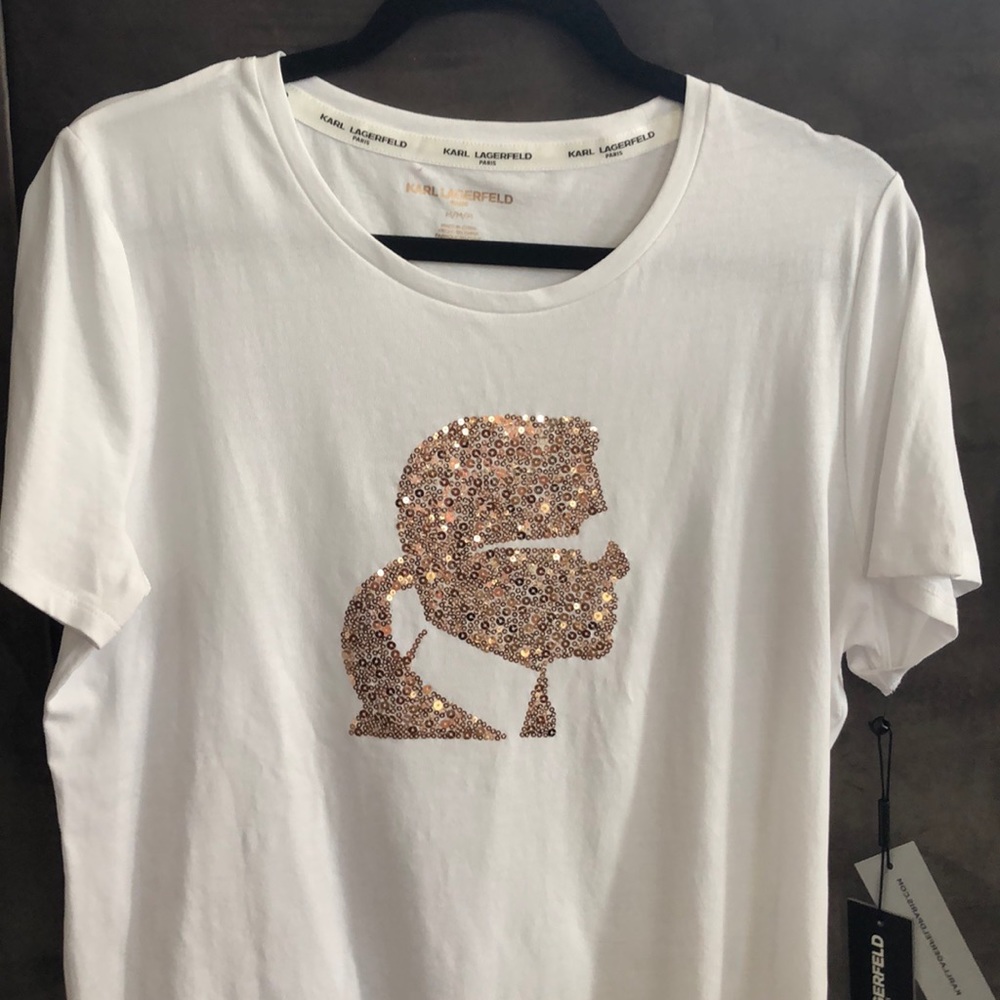 Karl Lagerfeld sequins t-shirt. Size medium